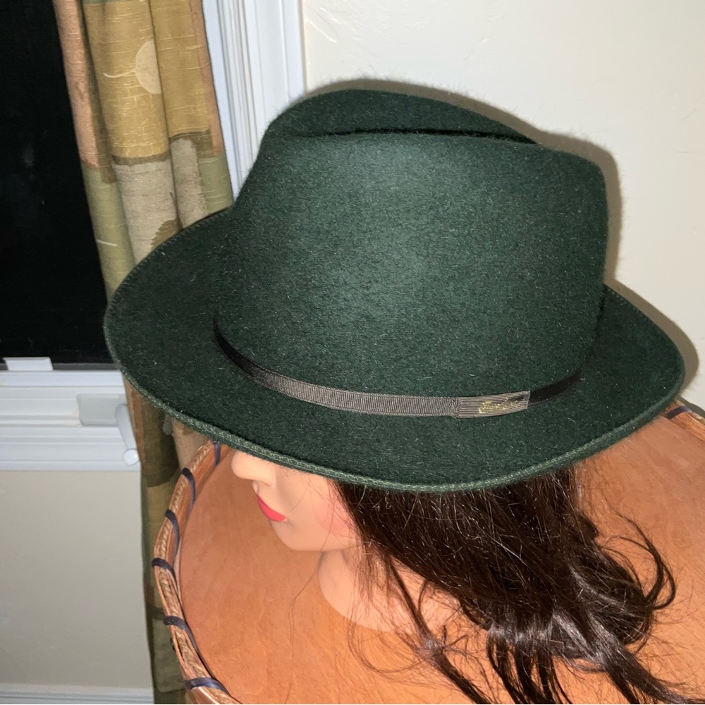 Borsalino Traveller Fur Felt Fedora Hat Green Made in Italy Water Repellent 60 - Picture 3 of 14
